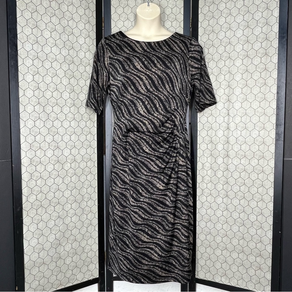 Dress Barn Short Sleeve Side Ruched Dress